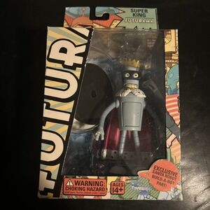 TOYNAMI 2008 Futurama SUPER KING Figure w/ Santa Robot Part NIB RARE